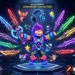 Roblox promo codes menu displaying a customized avatar holding rare free items